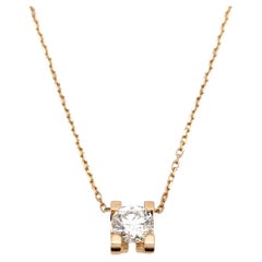 Cartier C de Cartier GIA Diamond Solitaire Necklace in 18 Karat Rose Gold F/VS1