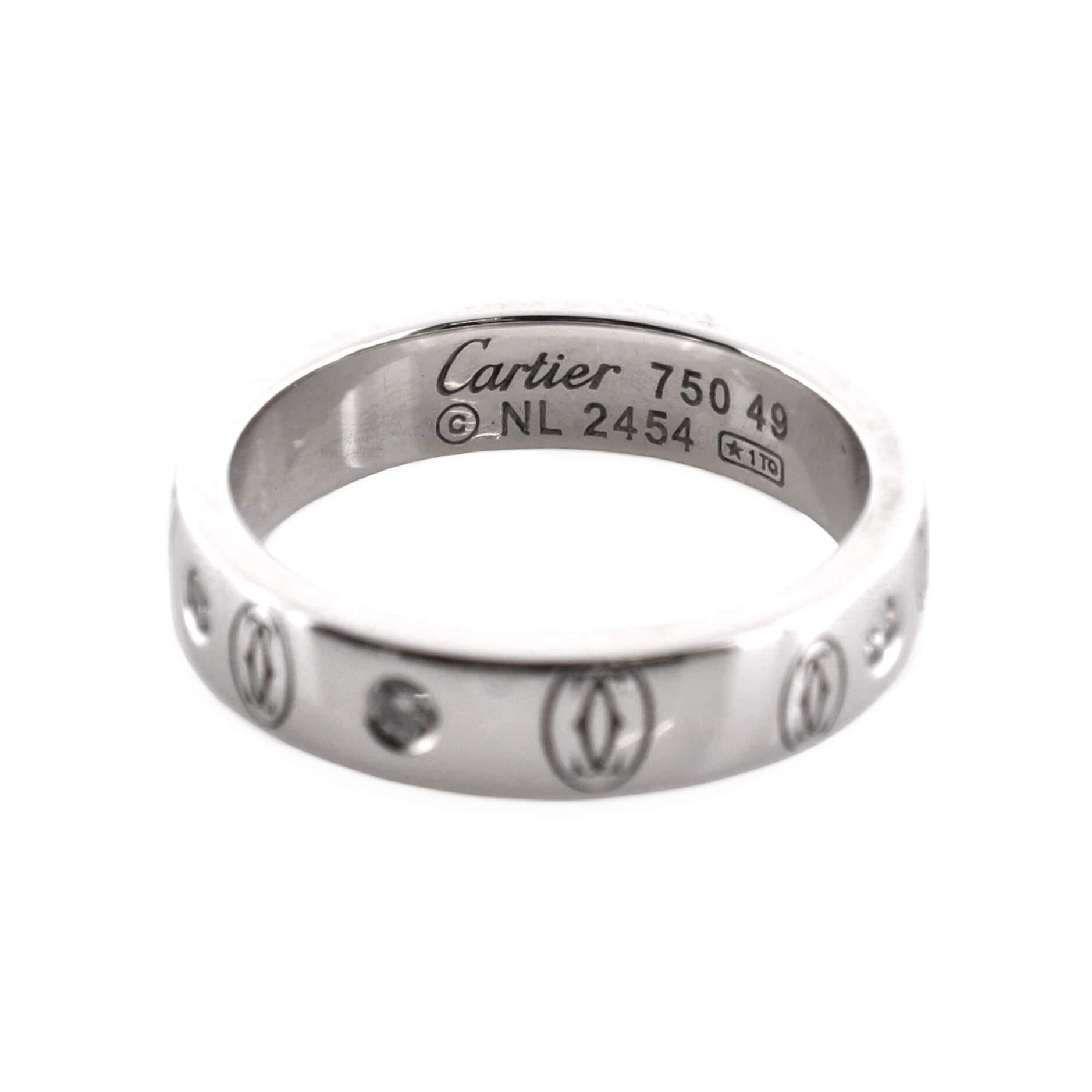  Cartier C de Cartier, bague jonc Happy Birthday en or blanc 18 carats avec diamants Pour femmes 