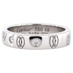 Cartier C de Cartier Happy Birthday Band Ring 18k White Gold with Diamond