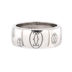 Cartier C de Cartier Happy Birthday Band Ring 18K White Gold with Diamond 8mm