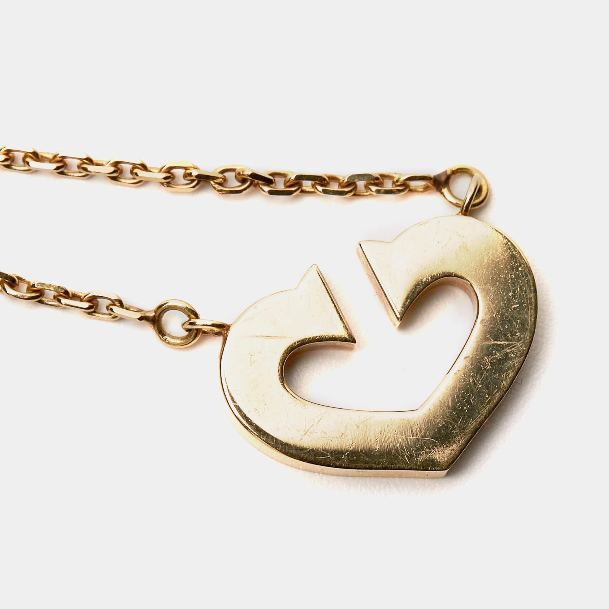 Women's Cartier C de Cartier Heart 18k Yellow Gold Necklace