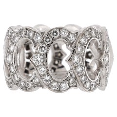 Cartier C de Cartier A Link Anello in oro bianco 18 carati e pavé di diamanti