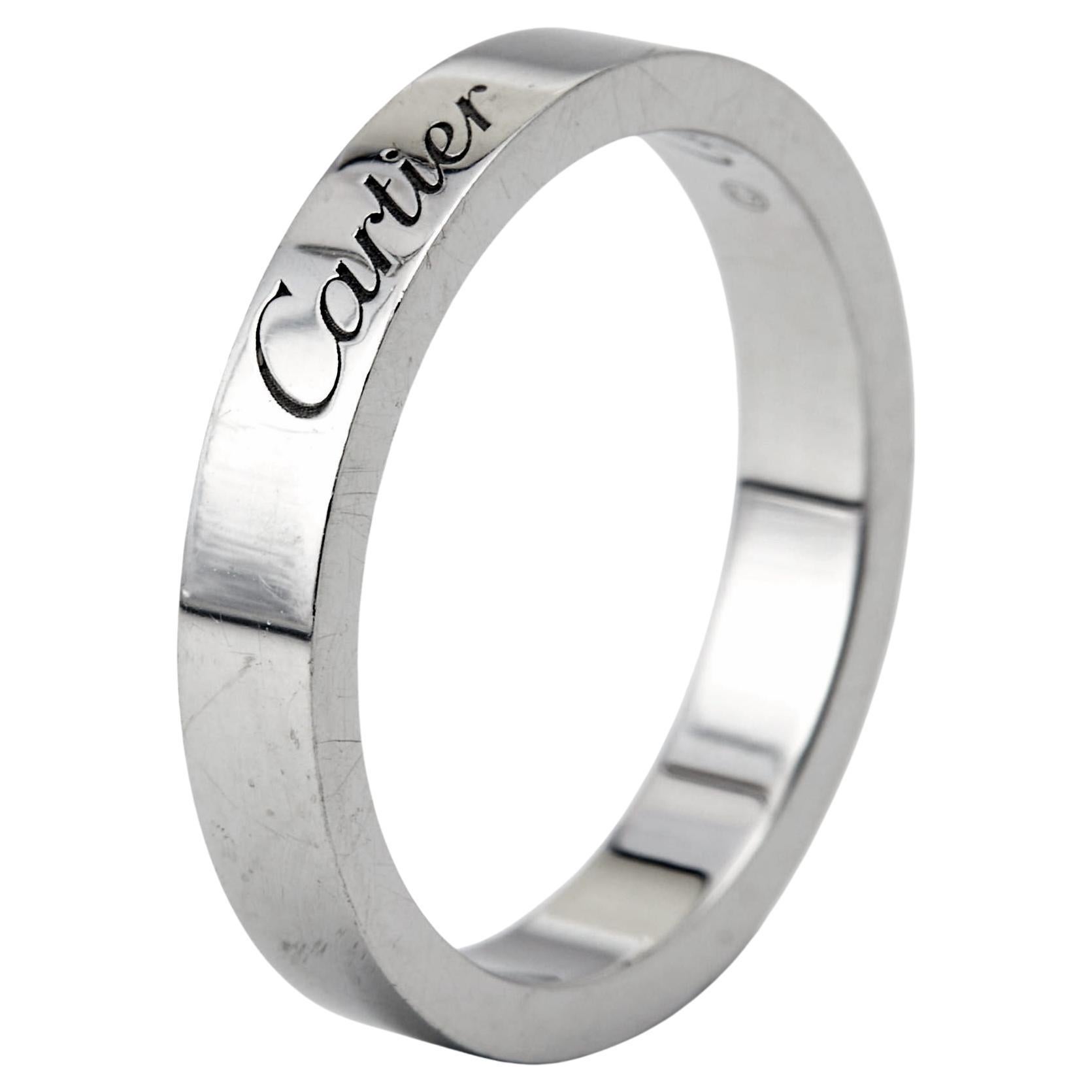 Cartier C De Cartier Platinum Wedding Band Ring Size 48 For Sale