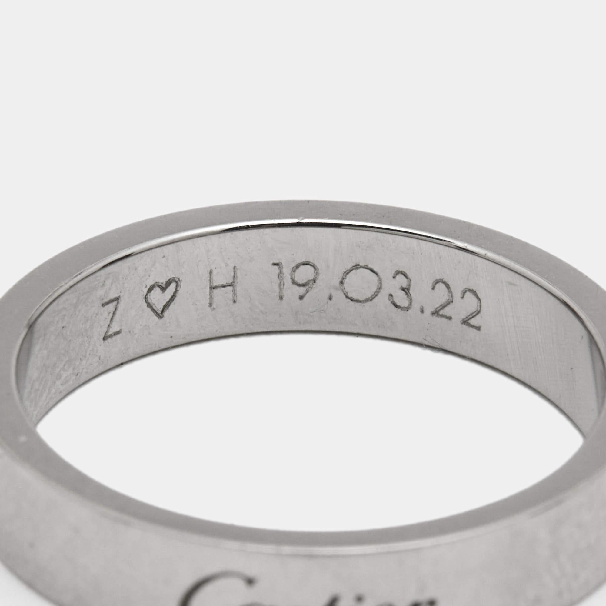 Cartier C De Cartier Platinum Wedding Band Ring Size 54 2