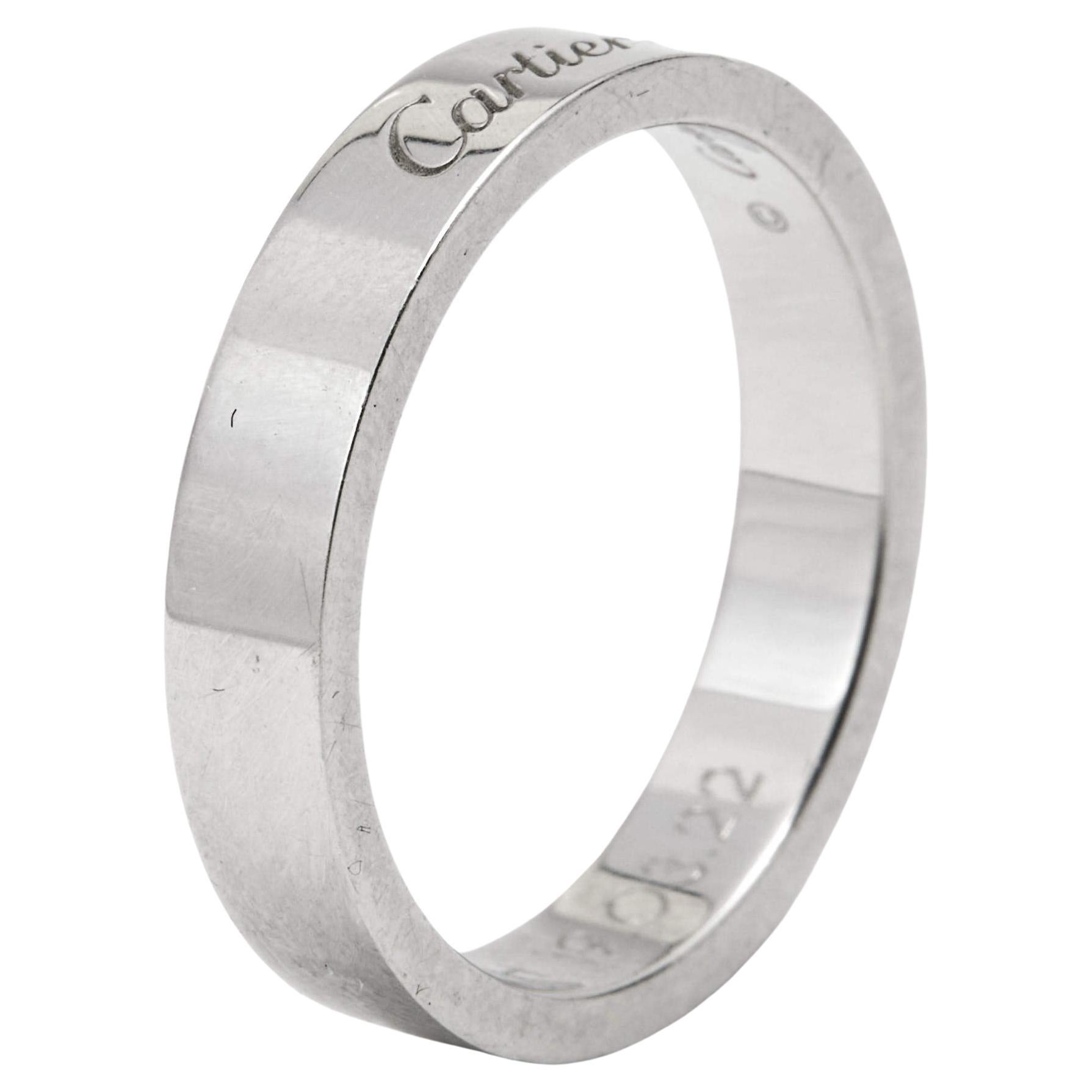Cartier C De Cartier Platinum Wedding Band Ring Size 54
