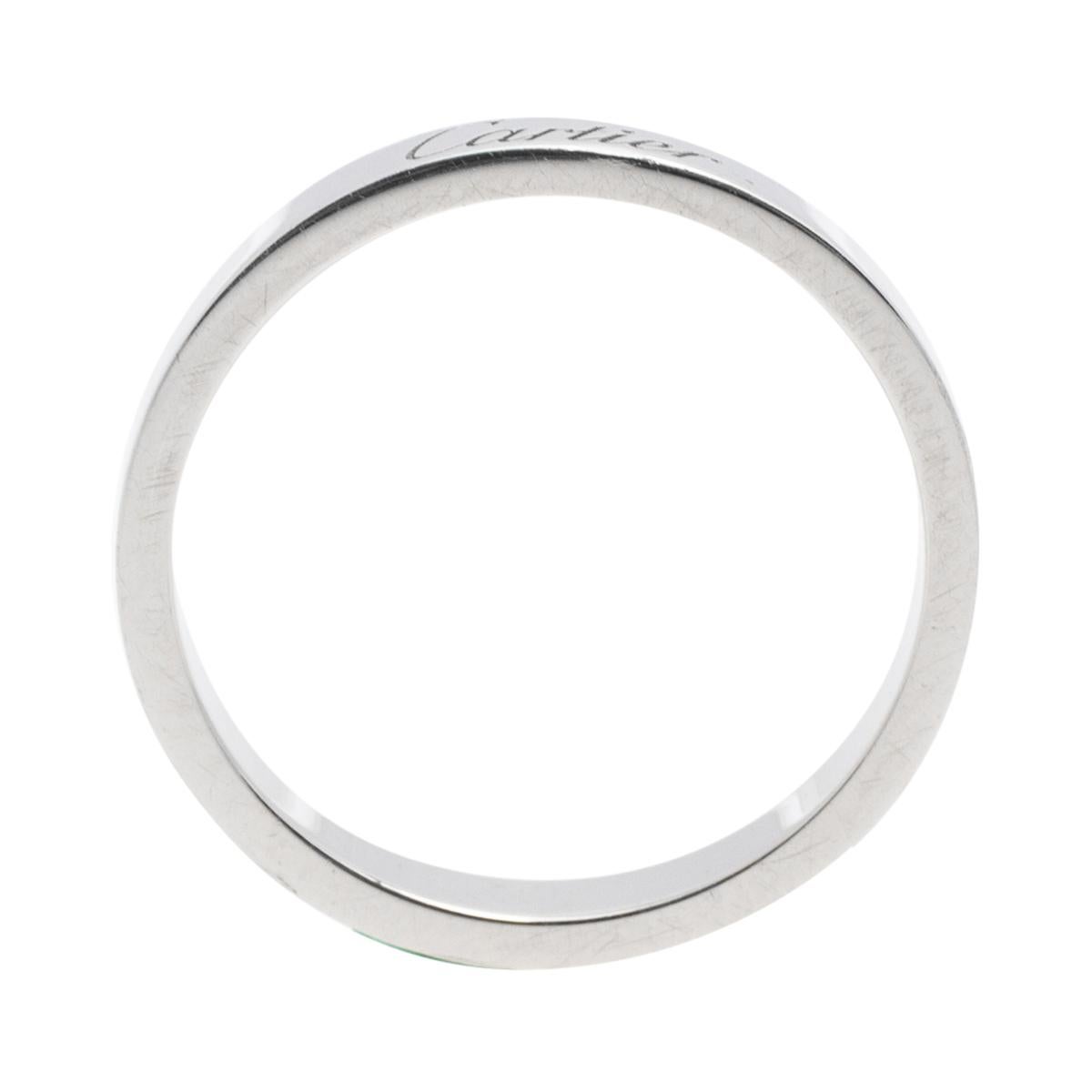 Contemporary Cartier C De Cartier Platinum Wedding Band Ring
