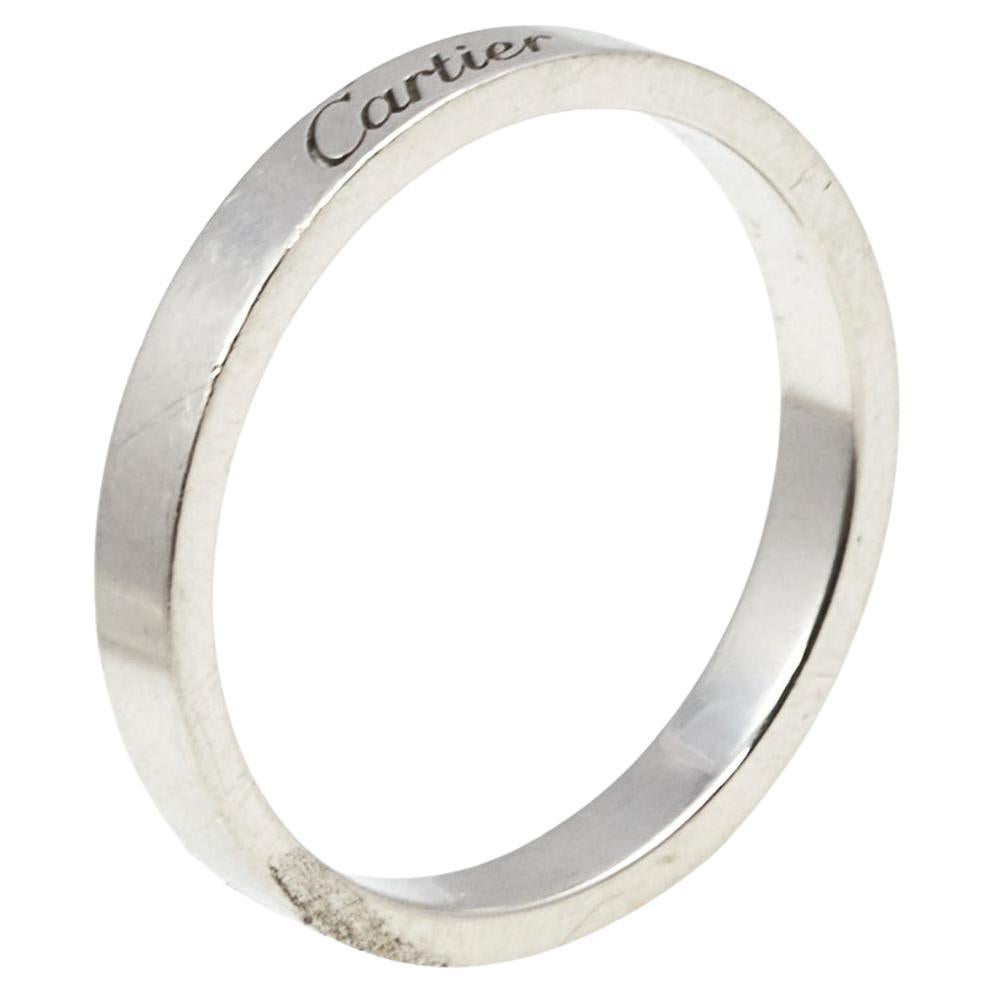 Cartier C de Cartier Platinum Wedding Band Ring Size 59