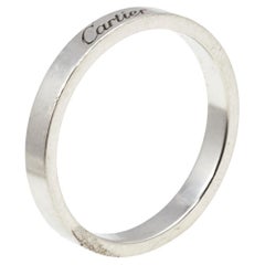 Cartier C de Cartier Platinum Wedding Band Ring Size 59