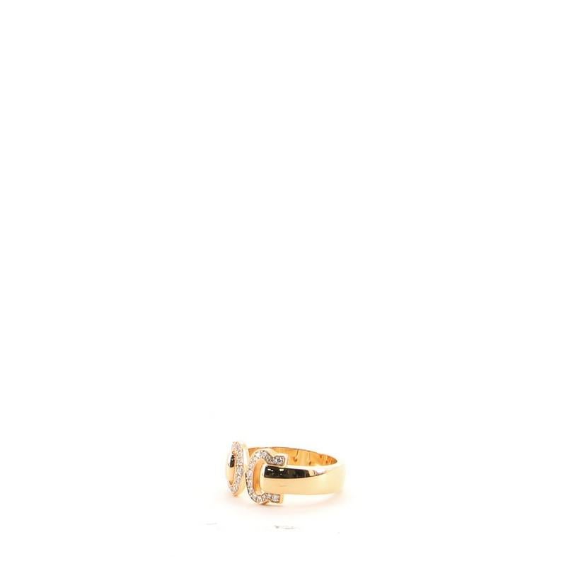 Cartier C de Cartier Ring 18 Karat Rose Gold and Diamonds In Good Condition In New York, NY