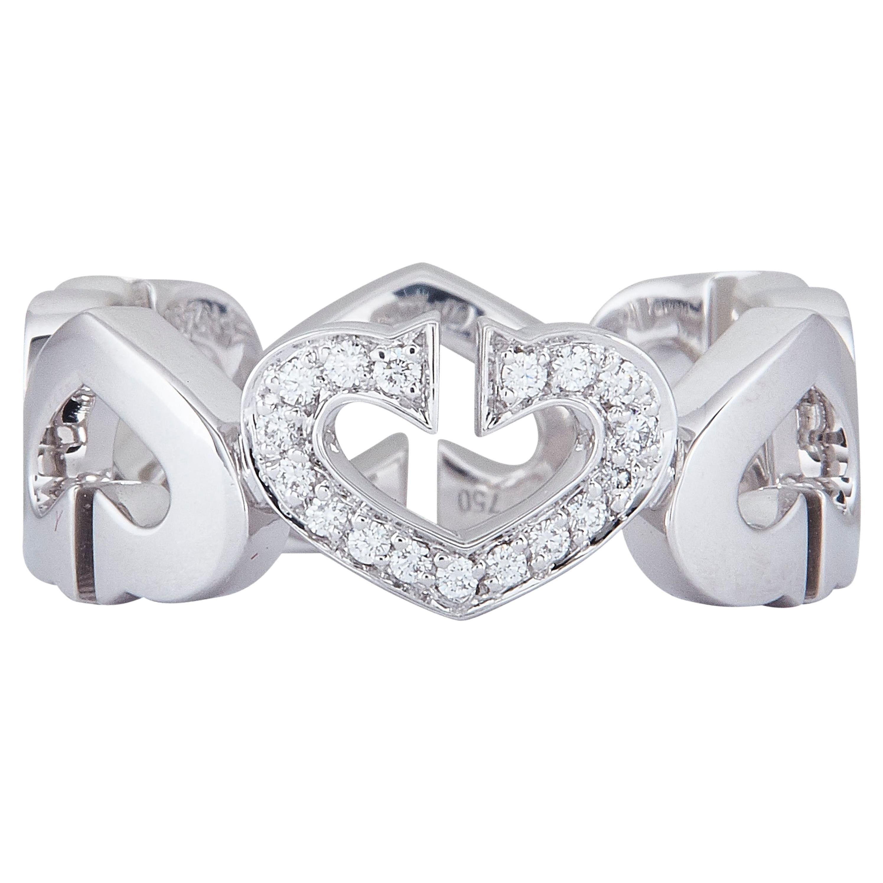 Cartier C de Cartier Ring 18K White Gold Diamond