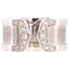 Cartier C de Cartier Ring aus 18 Karat Weißgold mit Diamanten, 10 mm