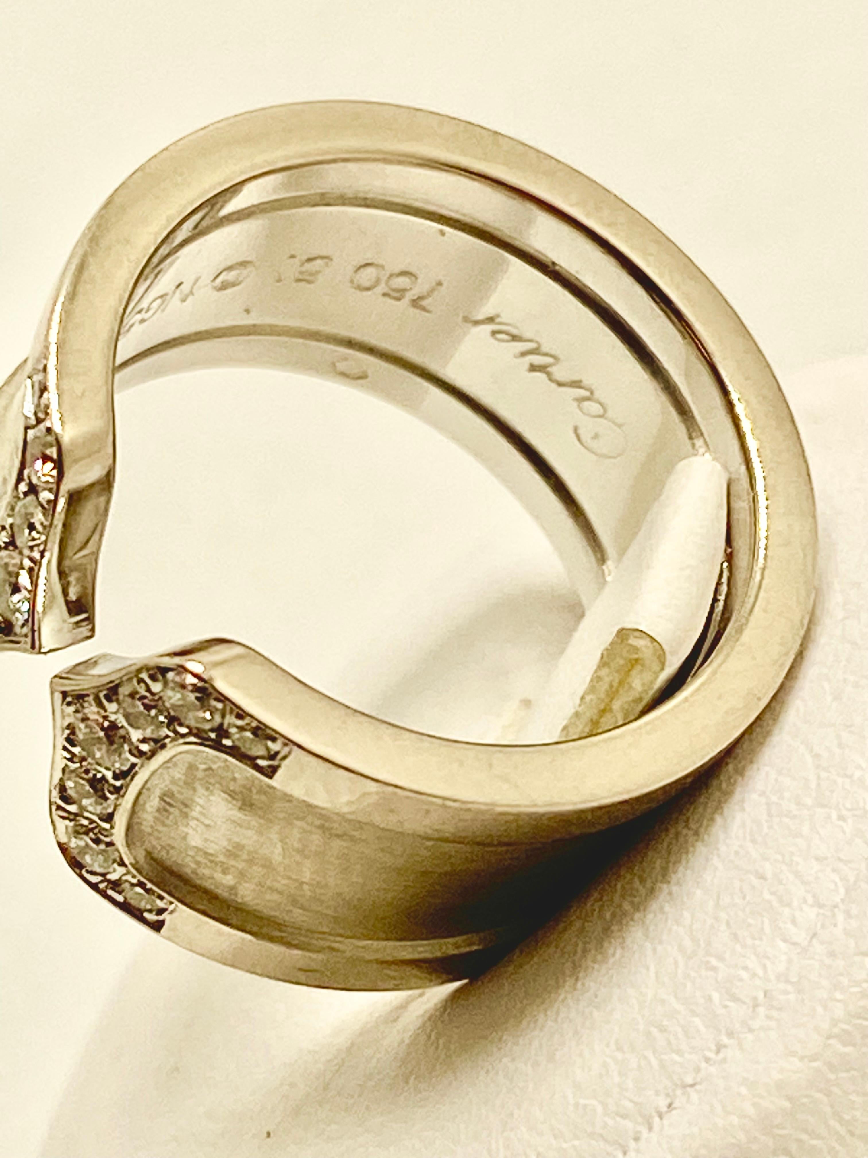 Neoclassico Cartier C de Cartier Ring in White Gold with Diamonds in vendita