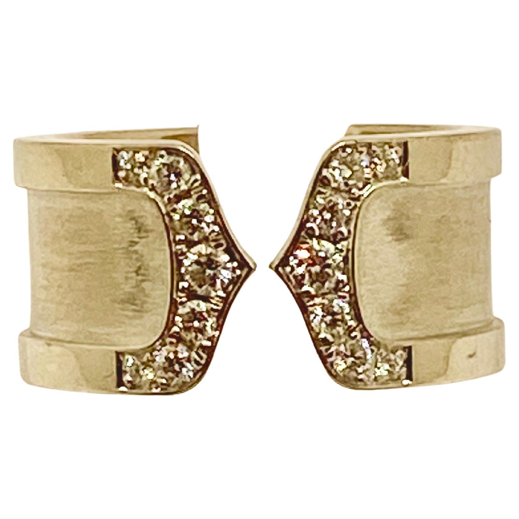 Cartier C de Cartier Ring in White Gold with Diamonds in vendita