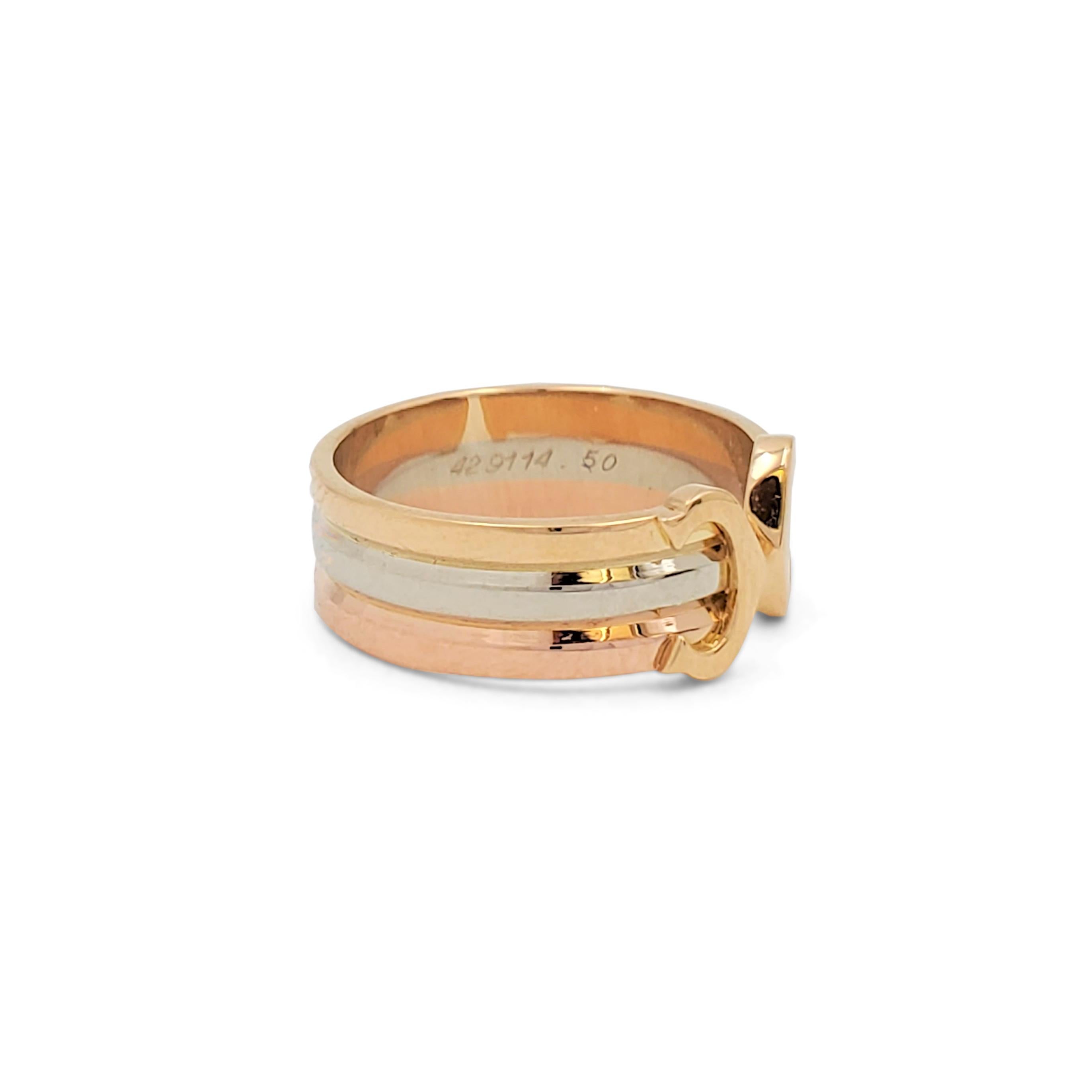 Women's or Men's Cartier 'C De Cartier' Tri-Colored Gold Ring