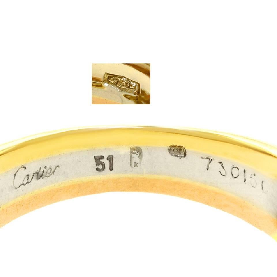 Cartier Diamond Set Trinity Double C's Gold Ring 1