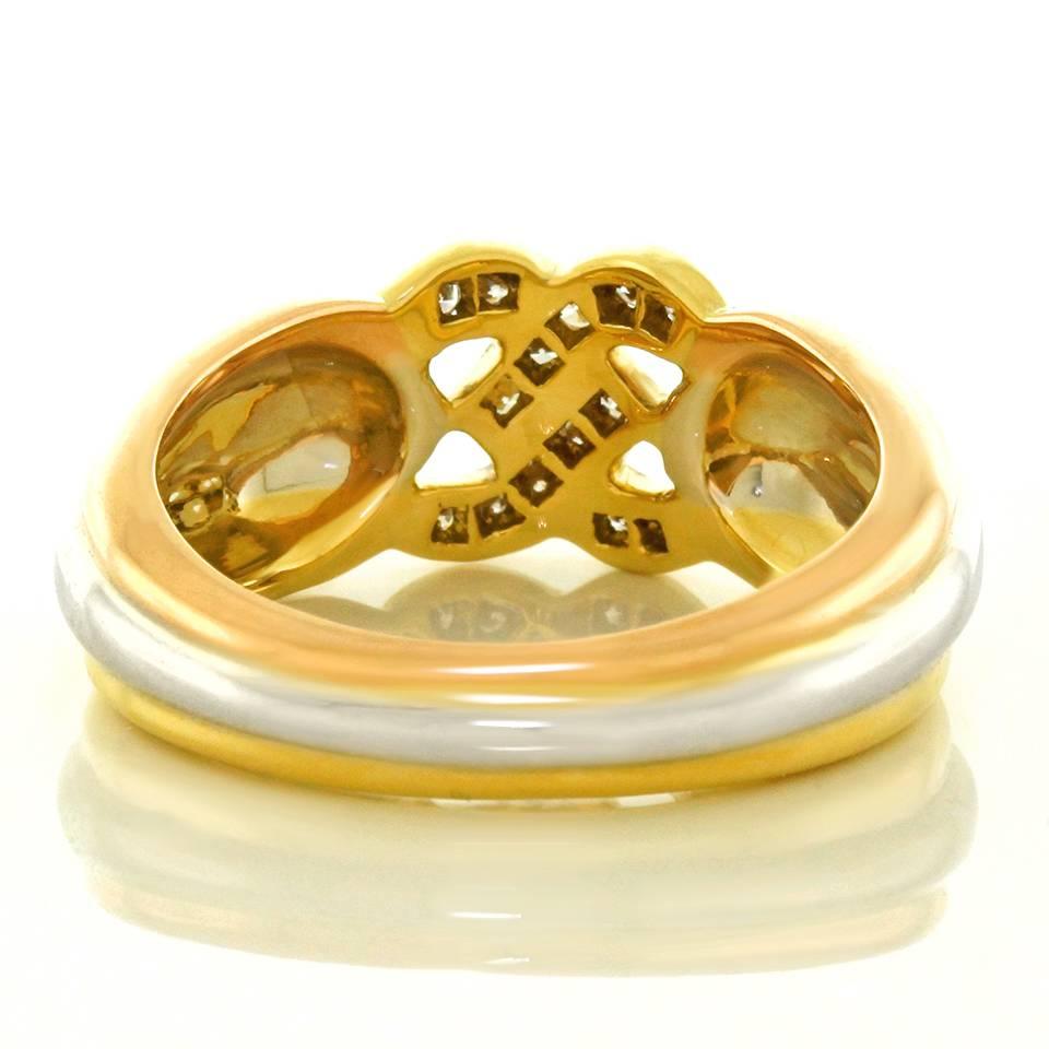 Cartier Diamond Set Trinity Double C's Gold Ring 5