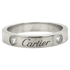 Alianza Cartier C de Cartier - 2 Diamantes en Platino, Talla 47