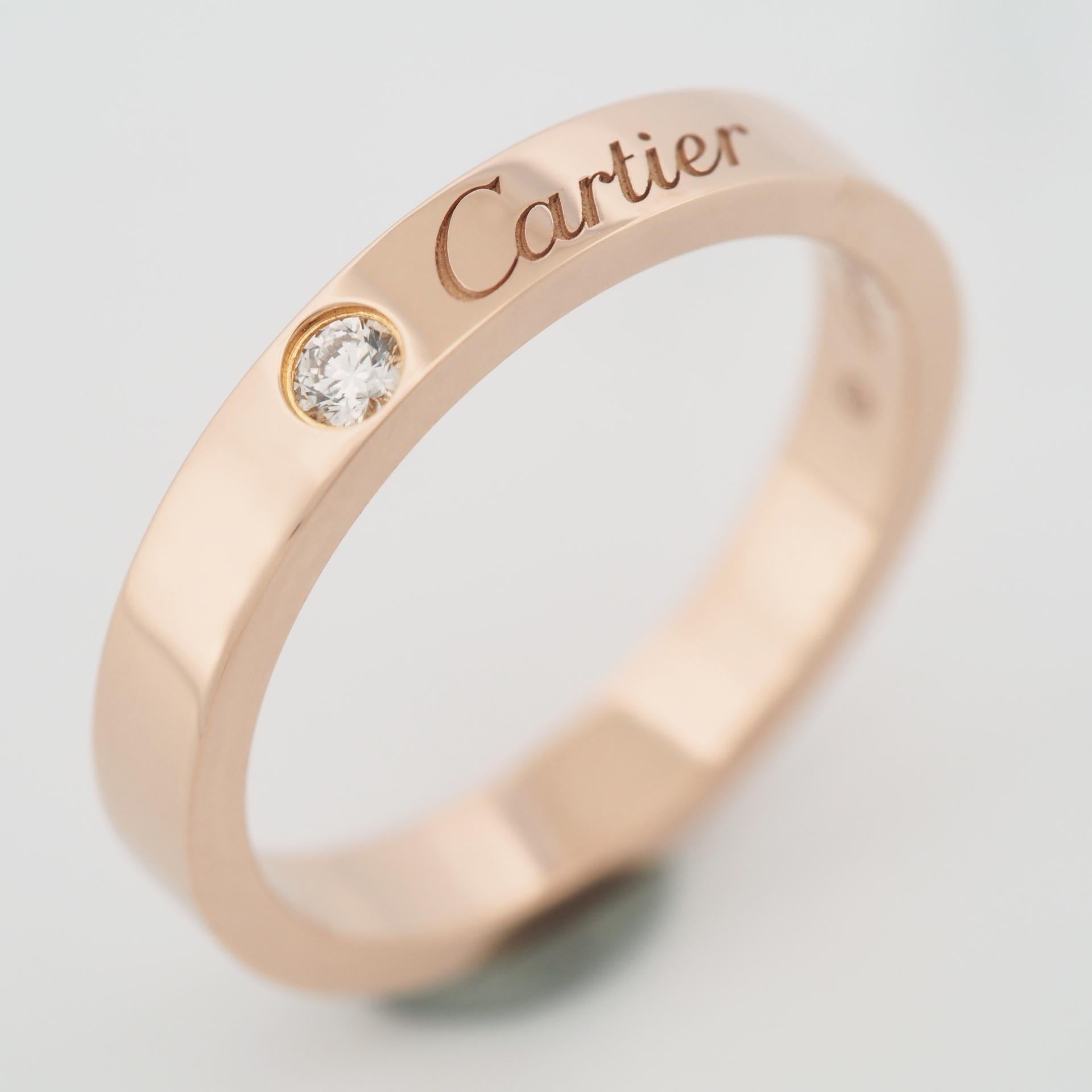 Cartier C de Cartier Alianza 1 Diamante Oro Rosa 51 US 5.5 Corte redondo