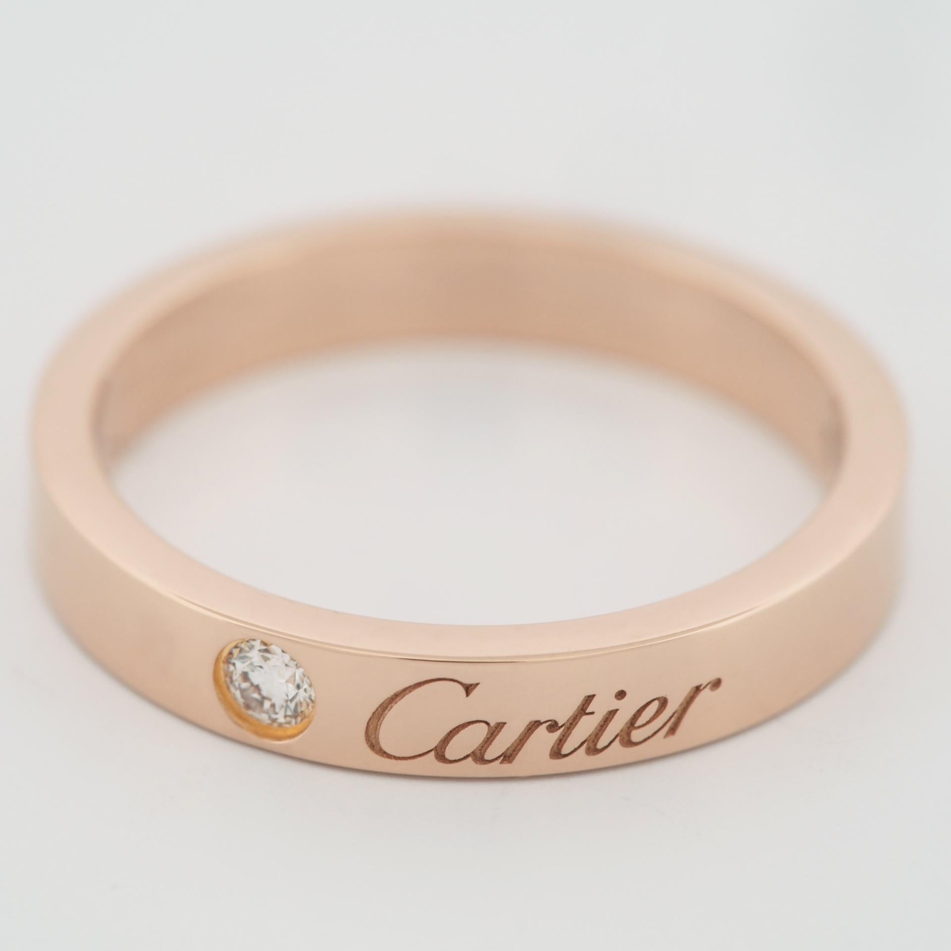 Cartier C de Cartier Alianza 1 Diamante Oro Rosa 51 US 5.5 en Bueno Estado en Kobe, Hyogo