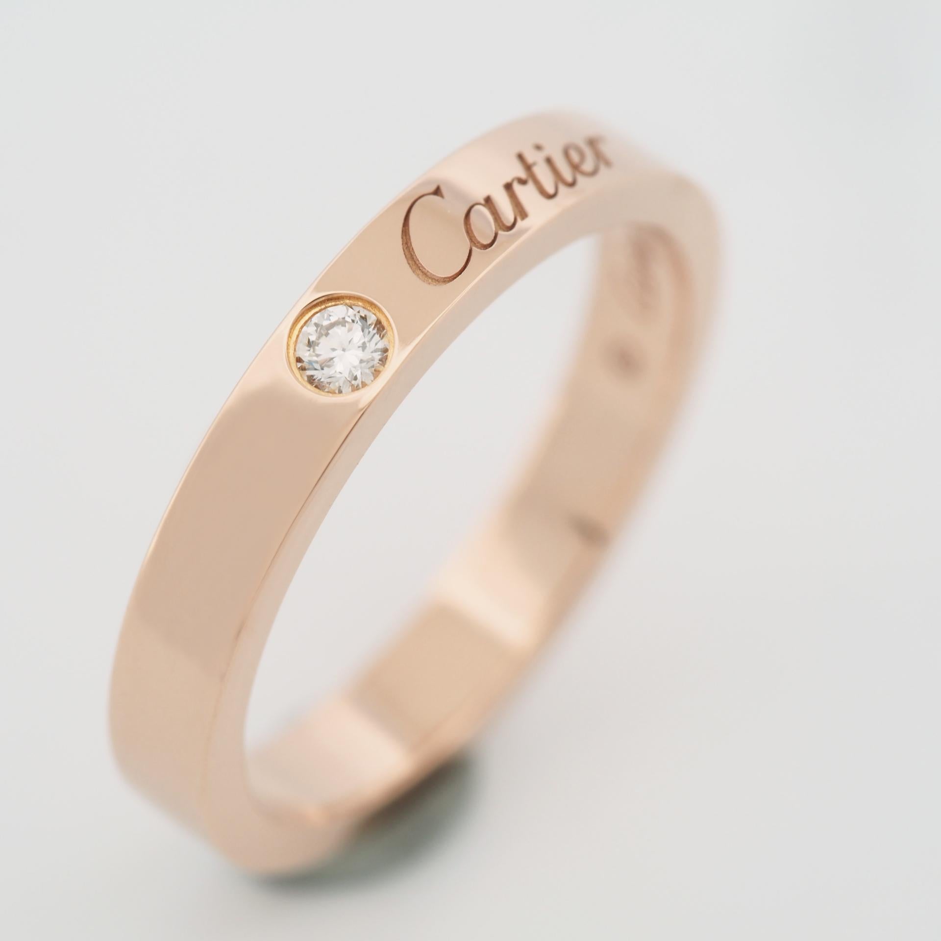 Cartier C de Cartier Alianza 1 Diamante Oro Rosa 51 US 5.5 1