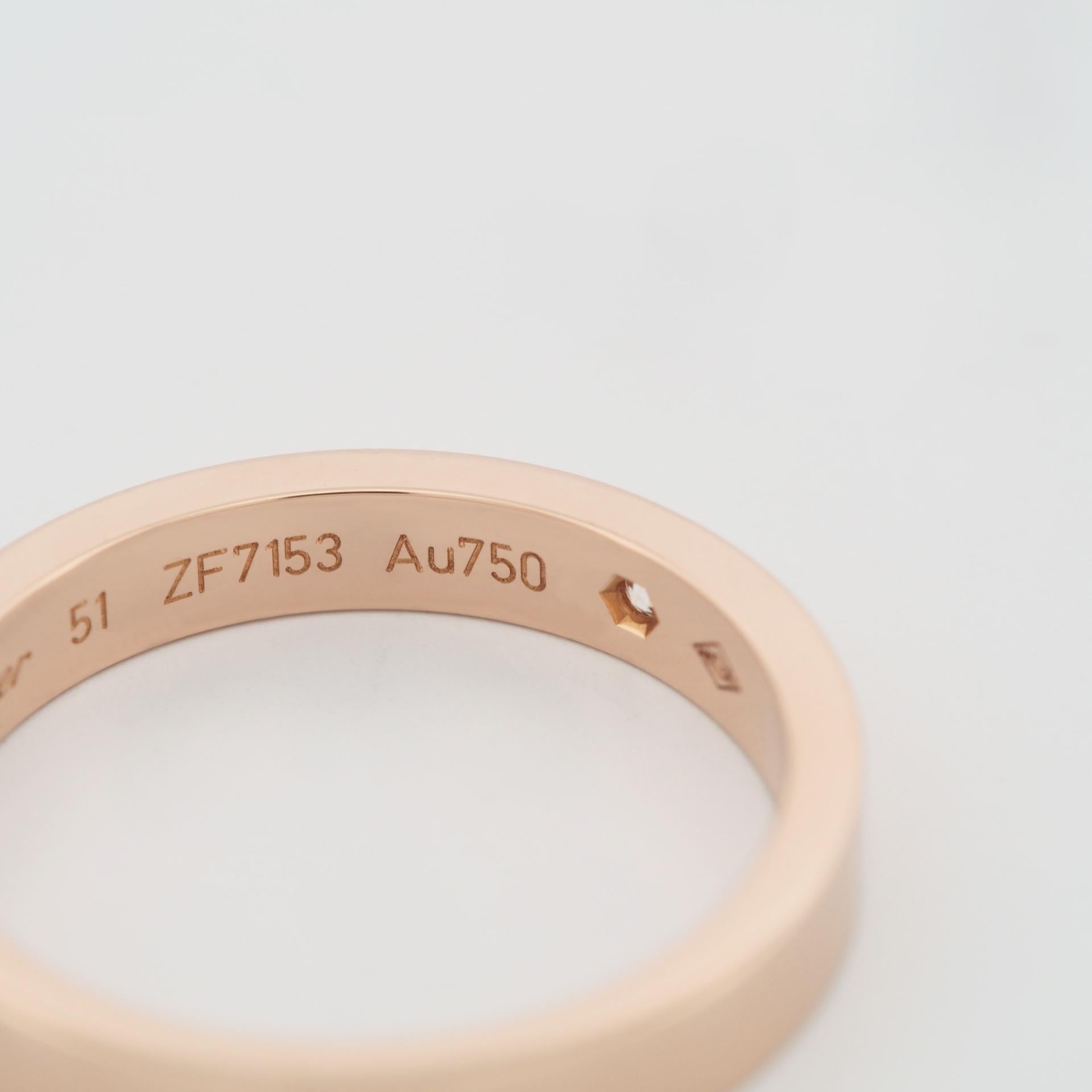 Cartier C de Cartier Alianza 1 Diamante Oro Rosa 51 US 5.5 3