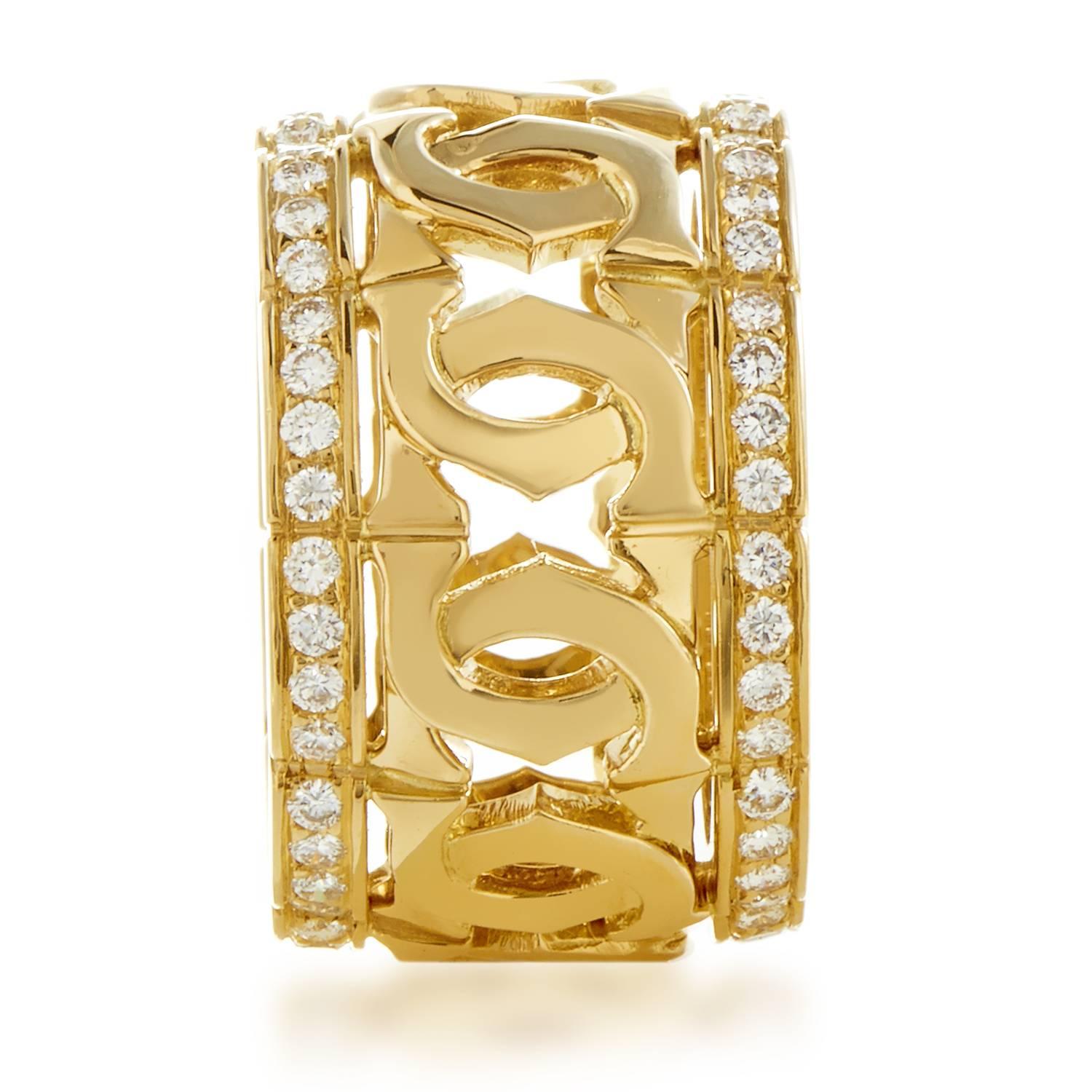 Cartier C de Cartier Women's 18K Yellow Gold Diamond Band Ring