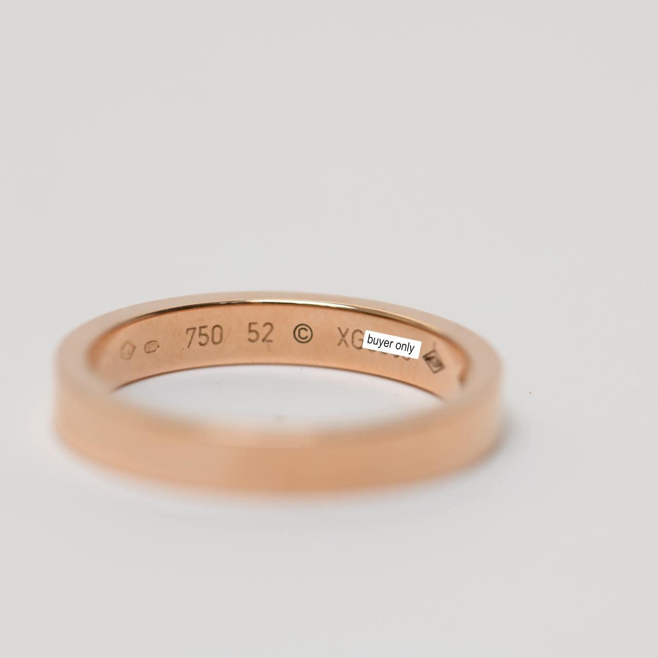 Cartier C DE One Diamond Wedding Band Rose Gold Ring Size 52 2