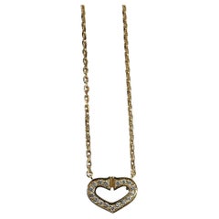 Cartier C Heart 18K Yellow Gold Full Pavé Diamond Pendant Necklace