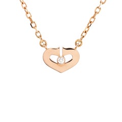 Cartier C Heart De Cartier Pendant Necklace 18k Rose Gold with Diamond Xs