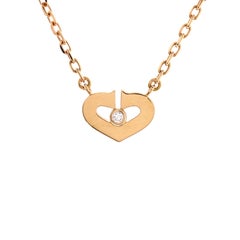 Cartier C Heart de Cartier Pendant Necklace 18K Rose Gold with Diamond XS