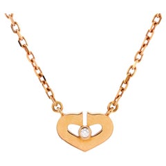Cartier C Heart De Cartier Pendant Necklace 18k Rose Gold with Diamond XS