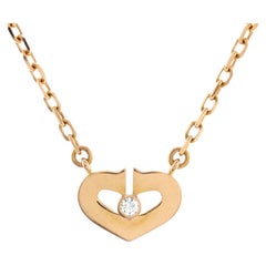Cartier C Heart de Cartier Pendant Necklace 18K Rose Gold with Diamond XS
