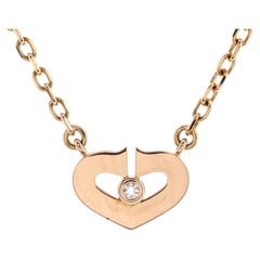 Cartier C Heart de Cartier Pendant Necklace 18K Rose Gold with Diamond XS