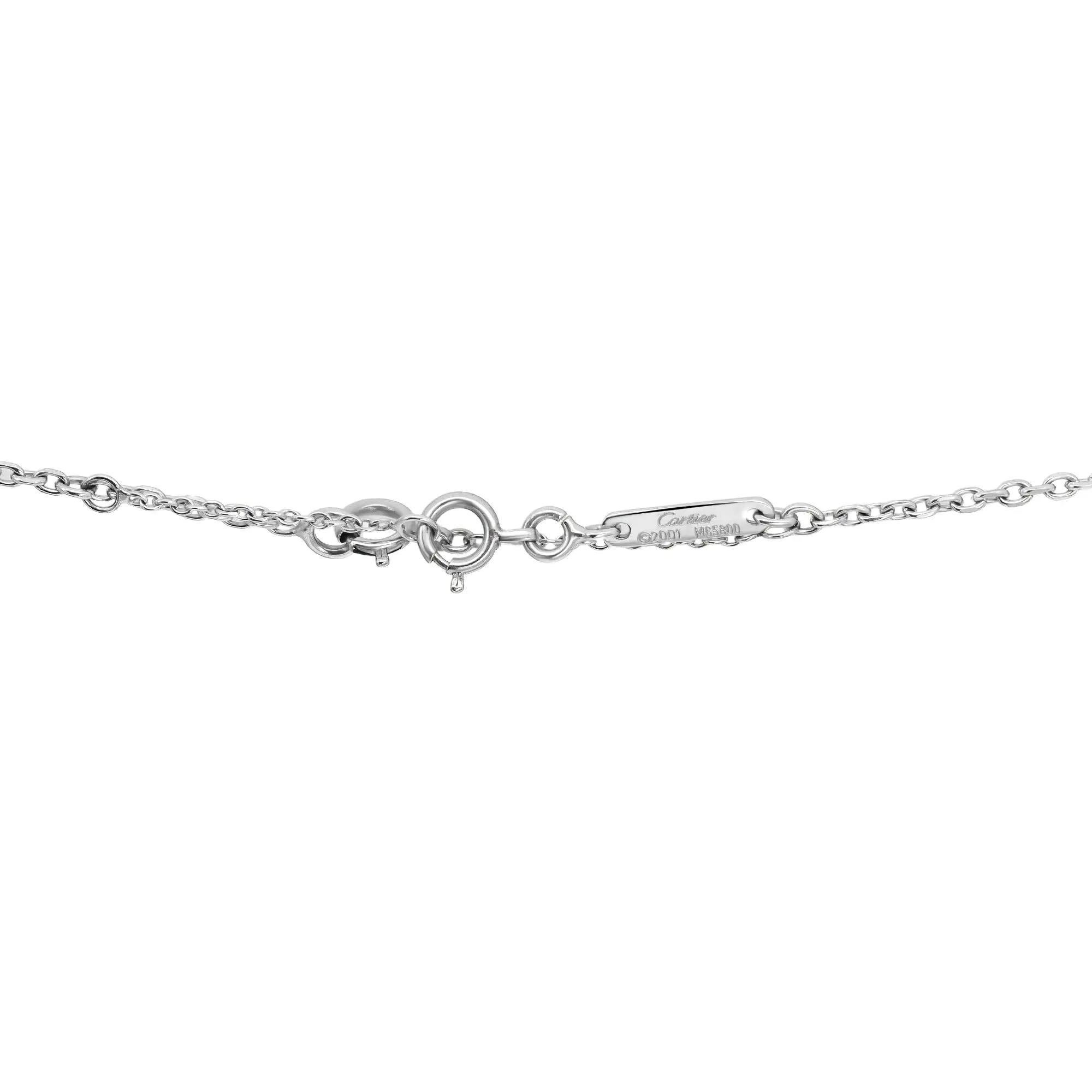 Cartier C Heart De Cartier Pendant Necklace 18K White Gold 16.5 Inches In Excellent Condition For Sale In New York, NY