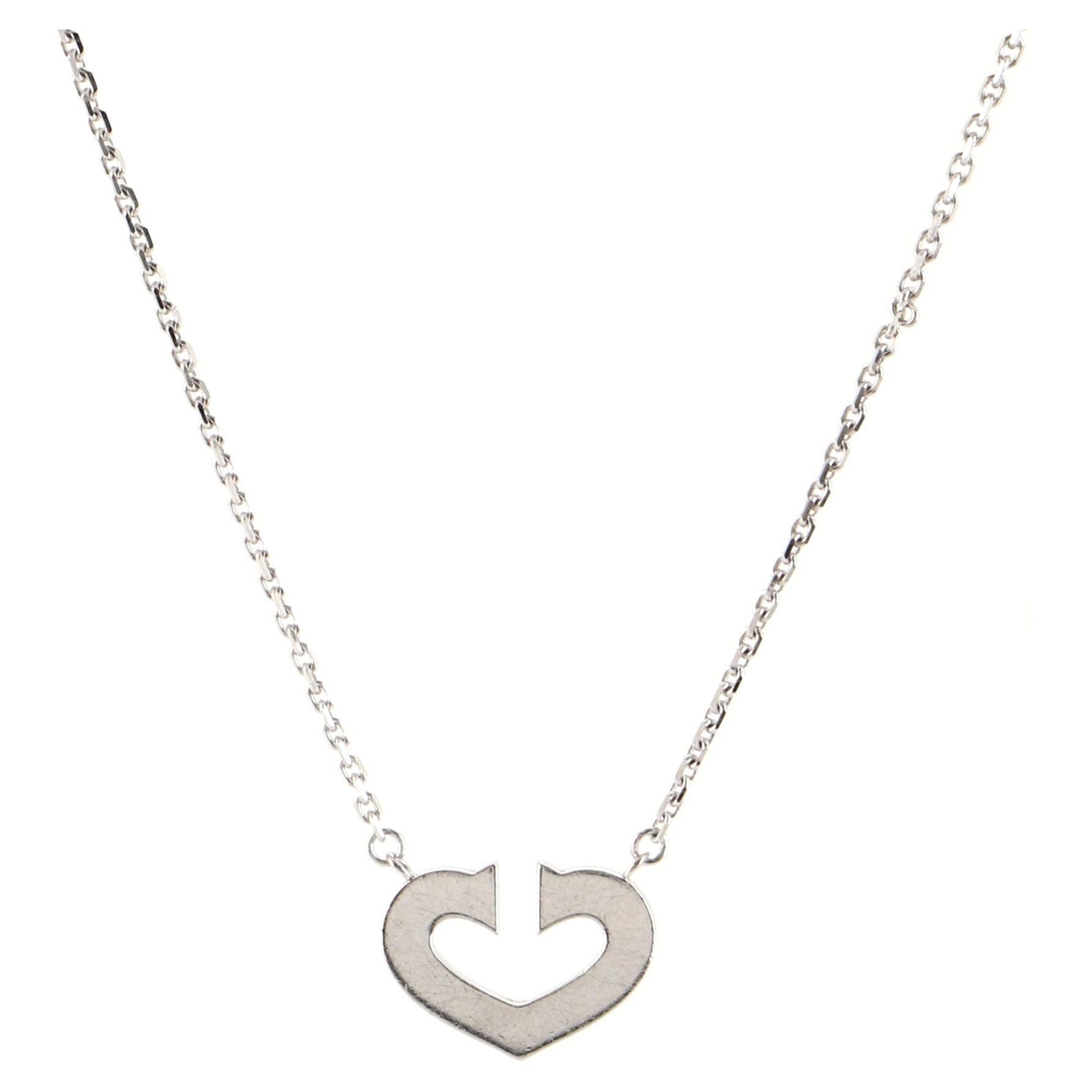 Cartier C Heart de Cartier Pendant Necklace 18K White Gold