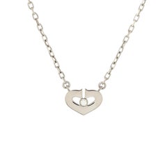 Cartier C Heart de Cartier Collier pendentif en or blanc 18 carats avec diamants XS