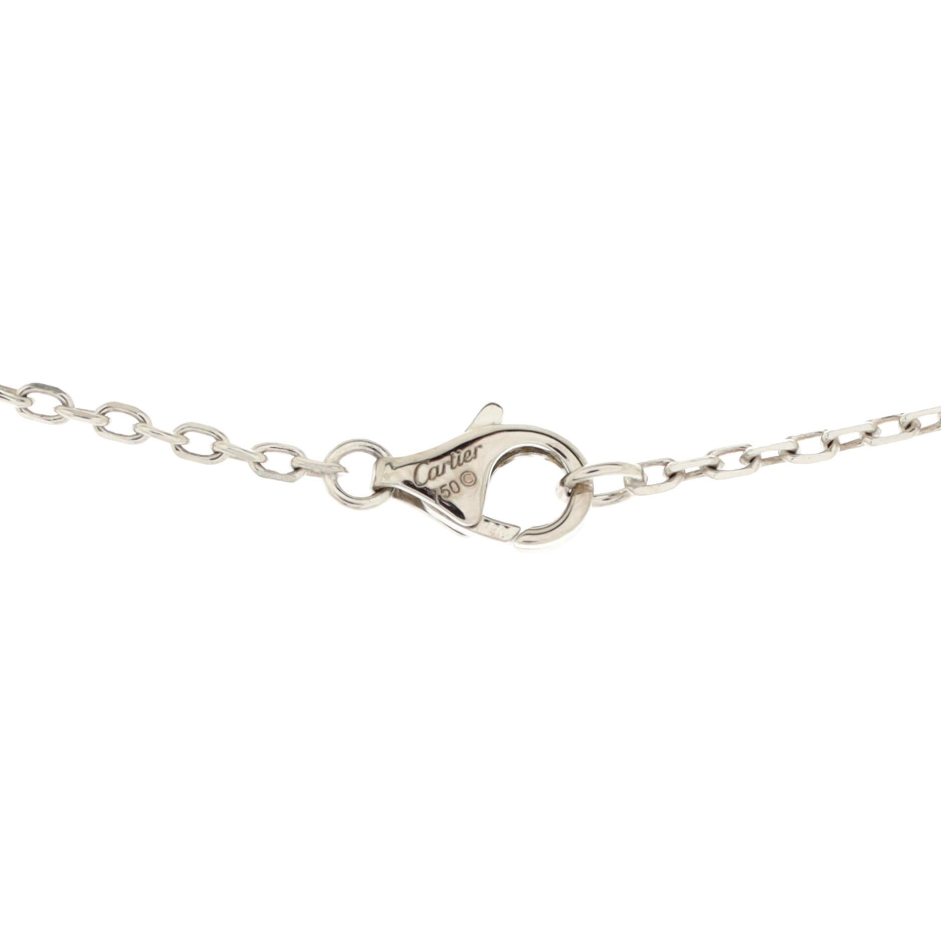 Cartier C Heart de Cartier Pendant Necklace 18K White Gold with Diamond XS In Good Condition For Sale In New York, NY