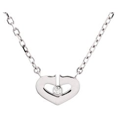 Cartier C Heart De Cartier Pendant Necklace 18k White Gold with Diamond XS