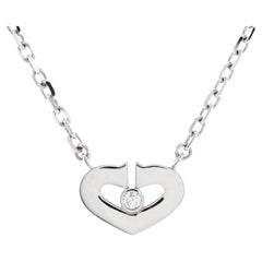 Cartier C Heart de Cartier Pendant Necklace 18K White Gold with Diamond XS