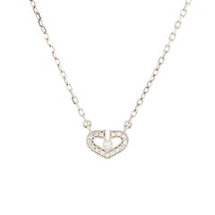 Cartier C Heart de Cartier Pendant Necklace 18K White Gold with Diamonds