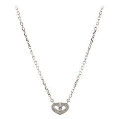 Cartier C Heart de Cartier Pendant Necklace 18K White Gold with Diamonds