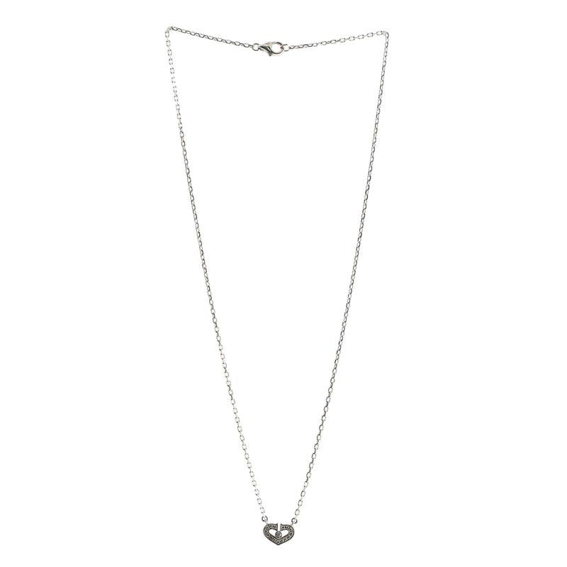 Cartier C Heart de Cartier Pendant Necklace 18k White Gold with Diamonds