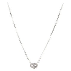 Cartier C Heart de Cartier Pendant Necklace 18K White Gold with Diamonds