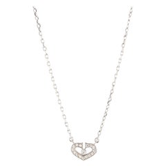 Cartier C Heart de Cartier Pendant Necklace 18K White Gold with Diamonds