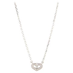 Cartier C Heart de Cartier Pendant Necklace 18K White Gold with Diamonds