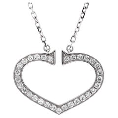 Cartier C Heart de Cartier Pendant Necklace 18K White Gold with Diamonds 