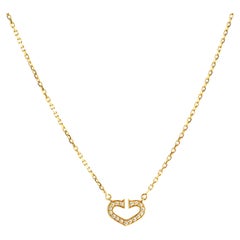 Cartier C Heart De Cartier Pendant Necklace 18k Yellow Gold with Pave Diamonds