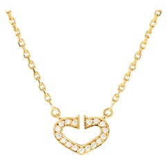 Collana con ciondolo Cartier C Heart De Cartier in oro giallo 18 carati con pavé di diamanti