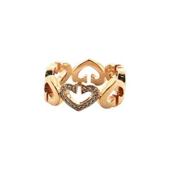 Cartier C Heart de Cartier Ring 18 Karat Rose Gold and Diamonds 5.25 - 50