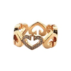 Cartier C Heart de Cartier Ring 18 Karat Rose Gold and Diamonds 5.25 - 50